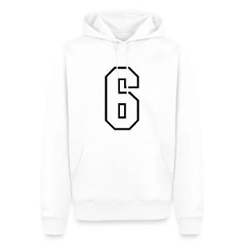 6 ans maillot numéro 6 t-shirt maillot de sport 6 - Sweat à capuche Premium bio Homme - blanc - Devant - Nico (187cm)