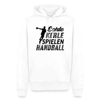 Echte Kerle Spielen Handball - Männer Premium Bio Hoodie - Weiß - Vorne - Nico (187cm)