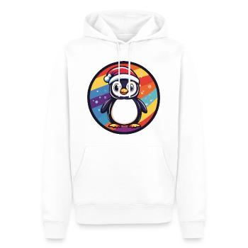 Pingouin Animal de Noël - Sweat à capuche Premium bio Homme - blanc - Devant - Nico (187cm)