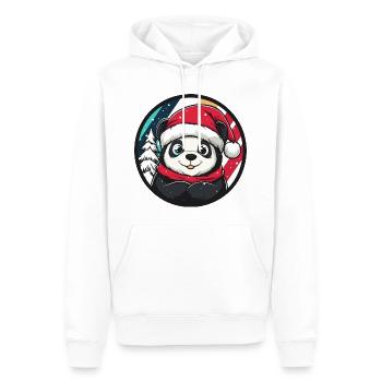 Panda Animal de Noël - Sweat à capuche Premium bio Homme - blanc - Devant - Nico (187cm)