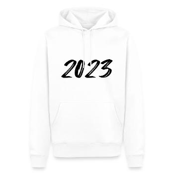 2023 blanc Réveillon du Nouvel An - Sweat à capuche Premium bio Homme - blanc - Devant - Nico (187cm)