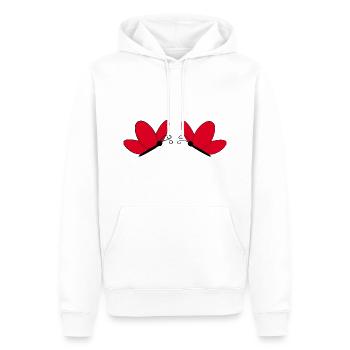 Cadeau pour la fête des mères : Idée de cadeau pour la fête des mères - Sweat à capuche Premium bio Homme - blanc - Devant - Nico (187cm)