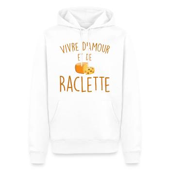 Leben von Liebe und Raclette - Männer Premium Bio Hoodie - Weiß - Vorne - Nico (187cm)