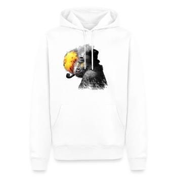 Smoking monkey - Men’s Premium Organic Hoodie - white - Front - Nico (187cm)