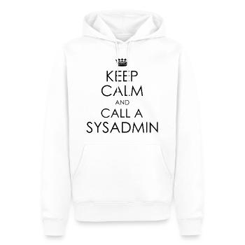 appeler sysadmin - Sweat à capuche Premium bio Homme - blanc - Devant - Nico (187cm)