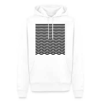 Verlauf von Gerade zu Welle – Minimalist - Männer Premium Bio Hoodie - Weiß - Vorne - Nico (187cm)