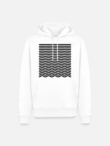 Course from straight to wave - minimalist - Men’s Premium Organic Hoodie - white