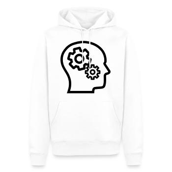 Cerveau, penser, méditer, penser - Sweat à capuche Premium bio Homme - blanc - Devant - Nico (187cm)