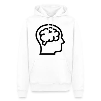 Pensée, cerveau, cerveau - Sweat à capuche Premium bio Homme - blanc - Devant - Nico (187cm)