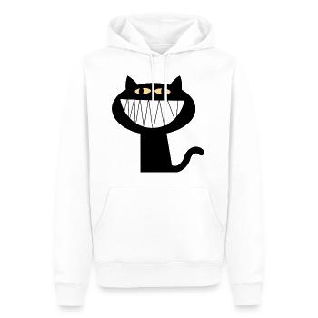 Cat wide grin - Men’s Premium Organic Hoodie - white - Front - Nico (187cm)