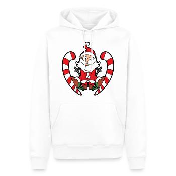 Père Noël - Sweat à capuche Premium bio Homme - blanc - Devant - Nico (187cm)