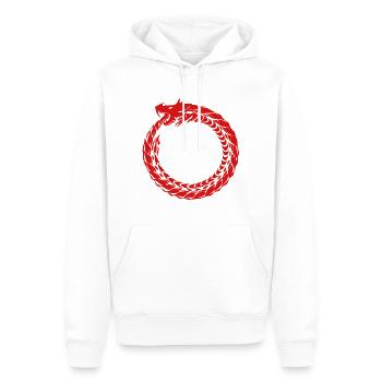 Ouroboros Red Dragon Art (Manger Queue) - Sweat à capuche Premium bio Homme - blanc - Devant - Nico (187cm)