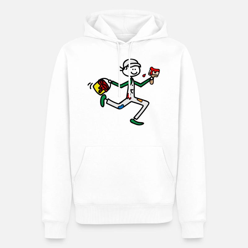 Maler - Männer Premium Bio Hoodie - Weiß