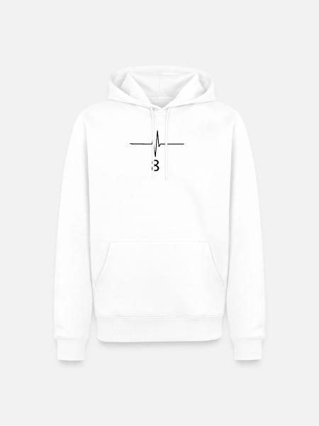 Herzschlag für V8 Motoren - Männer Premium Bio Hoodie - Weiß