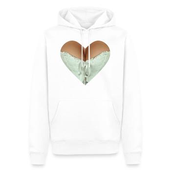 Lustiges Herz - Sexy Titten - Männer Premium Bio Hoodie - Weiß - Vorne - Nico (187cm)