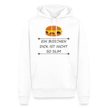 Burger Ein bisschen dick ist nicht so slim - Männer Premium Bio Hoodie - Weiß - Vorne - Nico (187cm)