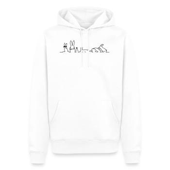 lapins bande - Sweat à capuche Premium bio Homme - blanc - Devant - Nico (187cm)