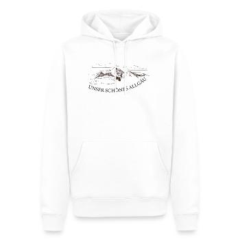 Unser schoenes Allgäu - Männer Premium Bio Hoodie - Weiß - Vorne - Nico (187cm)
