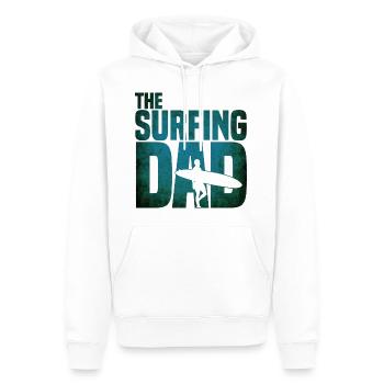 The Surfing Dad - Surfer Vater Vatertag Wellen - Männer Premium Bio Hoodie - Weiß - Vorne - Nico (187cm)