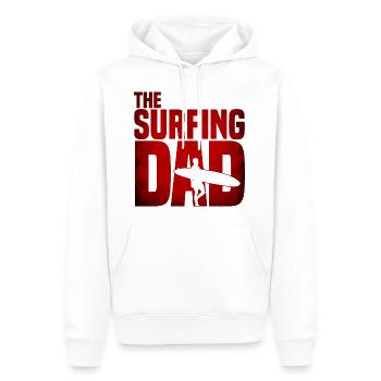 The Surfing Dad - Surfer Vater Vatertag Wellen - Männer Premium Bio Hoodie - Weiß - Vorne - Nico (187cm)