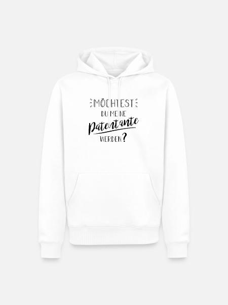 Möchtest du meine Patentante werden? - Männer Premium Bio Hoodie - Weiß