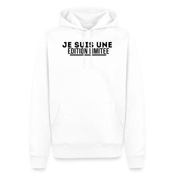 je suis un édition limité. t shirt édition limitée - Sweat à capuche Premium bio Homme - blanc - Devant - Nico (187cm)