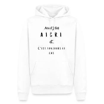 Avant j'etais aigri et c'est toujours le cas - Sweat à capuche Premium bio Homme - blanc - Devant - Nico (187cm)