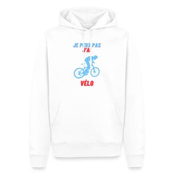Ich kann kein Fahrrad haben - Männer Premium Bio Hoodie - Weiß - Vorne - Nico (187cm)