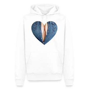 Seins sexy - Sweat à capuche Premium bio Homme - blanc - Devant - Nico (187cm)