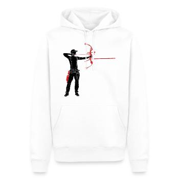 Archer - Sweat à capuche Premium bio Homme - blanc - Devant - Nico (187cm)