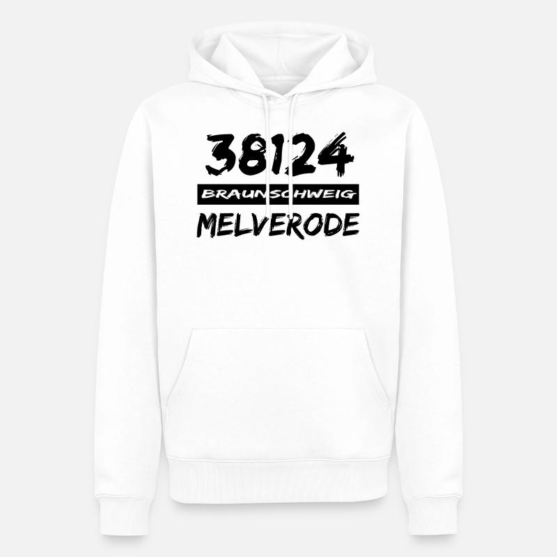 38124 Braunschweig Melverode - Männer Premium Bio Hoodie - Weiß