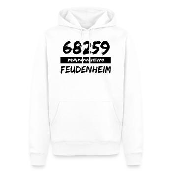 68259 Mannheim Feudenheim Postleitzahl tshirt - Männer Premium Bio Hoodie - Weiß - Vorne - Nico (187cm)