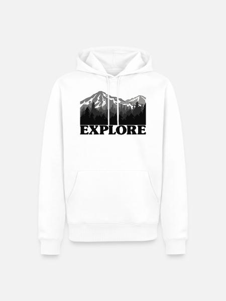 Entdecken Sie Camping & Bergwandern Outdoor-Geschenke - Männer Premium Bio Hoodie - Weiß