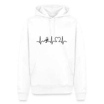 Scorpio - Poison Stinger - Pulse - Heart Curve - ECG - Men’s Premium Organic Hoodie - white - Front - Nico (187cm)