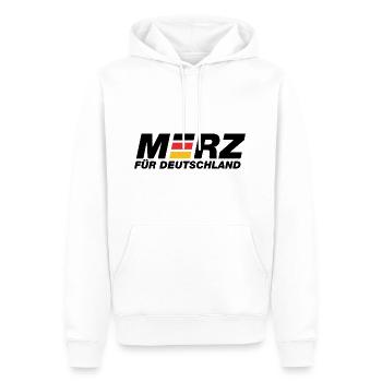 Merz für Deutschland - Kanzler - Kanzlerkandidat - Männer Premium Bio Hoodie - Weiß - Vorne - Nico (187cm)