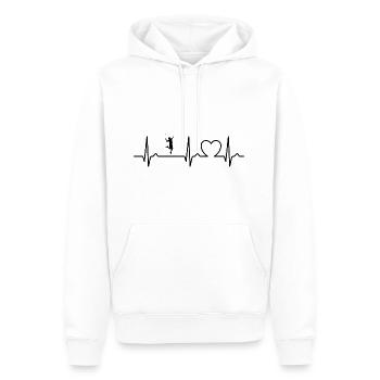 ECG Curve - Heart Curve - Pulse - Badminton - Men’s Premium Organic Hoodie - white - Front - Nico (187cm)
