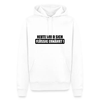 Heute wird sich flüssig ernährt - Männer Premium Bio Hoodie - Weiß - Vorne - Nico (187cm)
