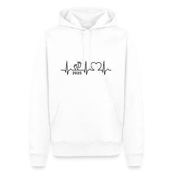 EKG Kurve - Herzkurve - Baby 2025 - Schwanger - Männer Premium Bio Hoodie - Weiß - Vorne - Nico (187cm)