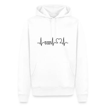 Nie wieder ist jetzt Gegen Rechts gegen Hetze EKG - Männer Premium Bio Hoodie - Weiß - Vorne - Nico (187cm)