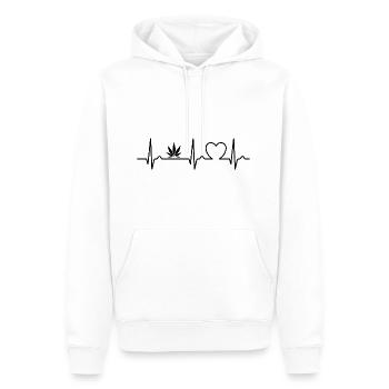 Cannabis - Hanf - Kiffen legal - Herzkurve - Männer Premium Bio Hoodie - Weiß - Vorne - Nico (187cm)