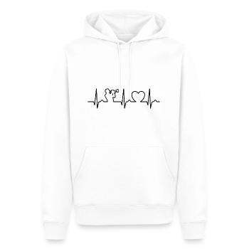 Trompette - Courbe cardiaque - ECG - Pouls - Sweat à capuche Premium bio Homme - blanc - Devant - Nico (187cm)