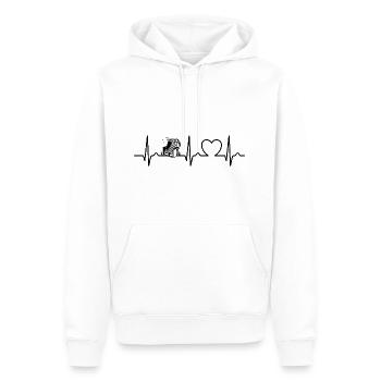 Beach Chair - Baltic Sea - North Sea - ECG - Pulse - Heart - Men’s Premium Organic Hoodie - white - Front - Nico (187cm)