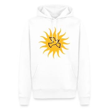 Colombe de la paix Sun - Sweat à capuche Premium bio Homme - blanc - Devant - Nico (187cm)