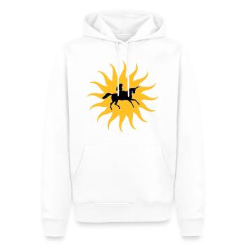 Sonne mit Einhorn - Männer Premium Bio Hoodie - Weiß - Vorne - Nico (187cm)