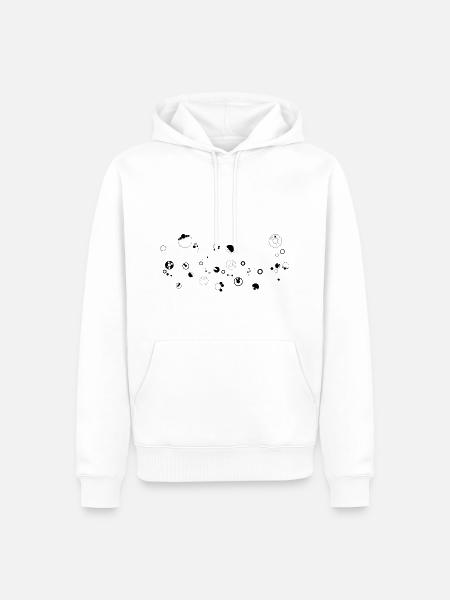 Mondscheiben Kosmos Muster - Männer Premium Bio Hoodie - Weiß