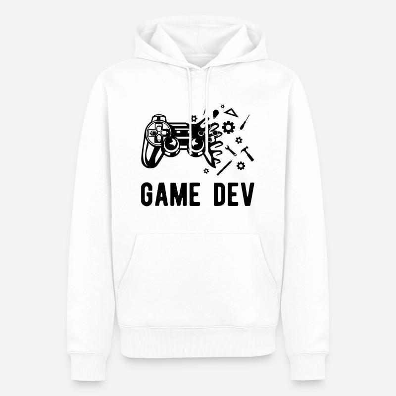 Game Dev - Sweat à capuche Premium bio Homme - blanc