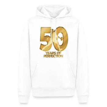 50 Jahre - Männer Premium Bio Hoodie - Weiß - Vorne - Nico (187cm)