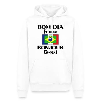 Brazil France Flag Brazilian Gift - Men’s Premium Organic Hoodie - white - Front - Nico (187cm)