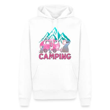 Camping Berge - Familie Wohnwagen - Männer Premium Bio Hoodie - Weiß - Vorne - Nico (187cm)
