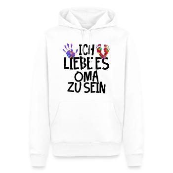 Retraité Grand-mère Déclaration Vieille Femme Grand-mère - Sweat à capuche Premium bio Homme - blanc - Devant - Nico (187cm)